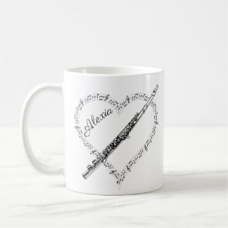 Caneca de Café com Notas Musicais de Flauta