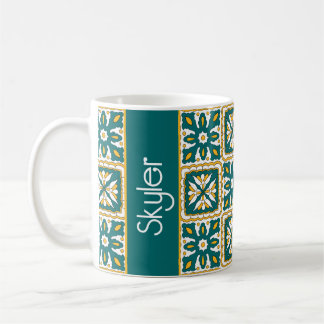 Caneca De Café Com o nome 💛 Belos azulejos marroquinos Coffee Mu