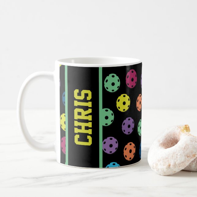 Caneca De Café Com o nome Pickleball: mais bolas de picles em pre (Com Donut)