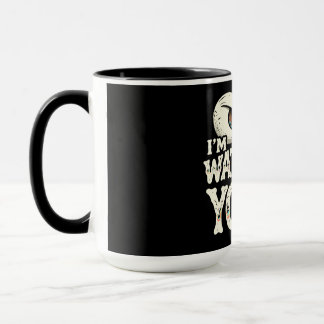 Caneca de Café com Olhos Retrô Engraçados "ESTOU D