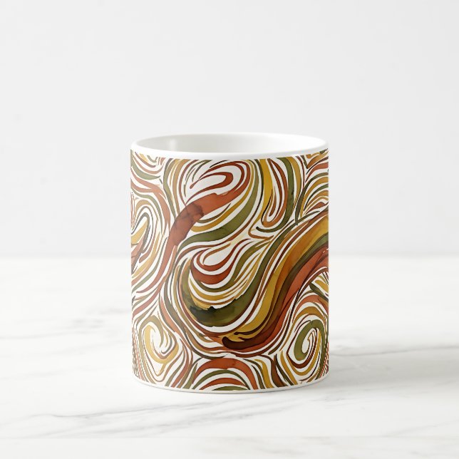 Caneca de Café com Padrão Abstrato de Casca de Tar (Centro)