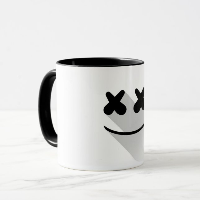 Caneca de Café com Padrão Colorido de Rabiscos | D (Frente Esquerda)
