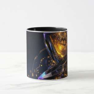 Caneca de Café com Padrão Colorido de Rabiscos   D