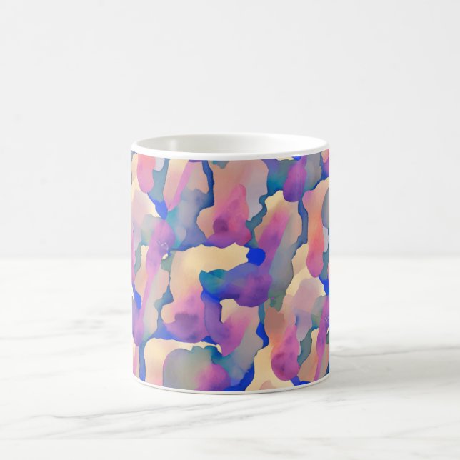 Caneca de Café com Padrão de Aquarela Multicolorid (Centro)