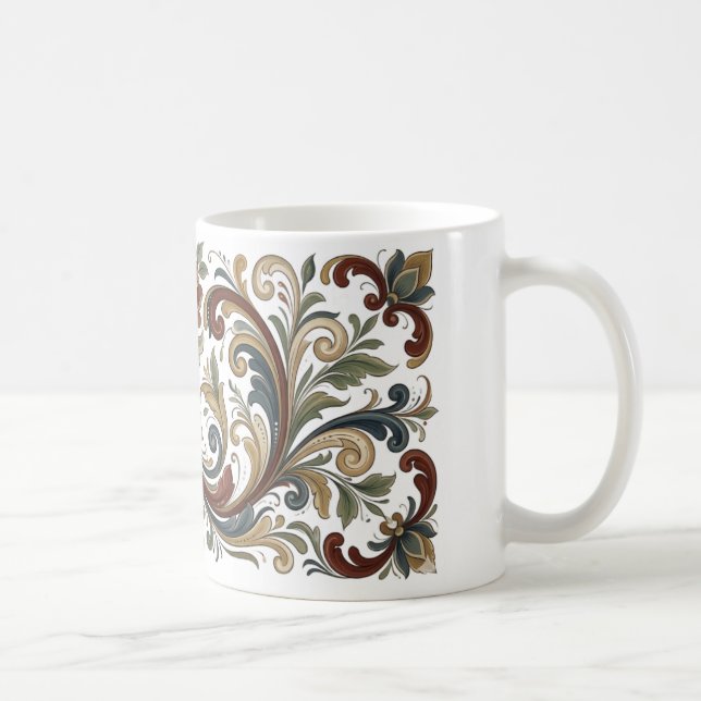 Caneca de Café com Padrão de Arte Popular Escandin (Direita)