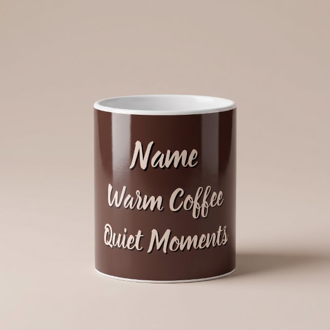 Caneca de Café com Padrão de Chocolate Derretido (coffee mug, personalized coffee mug, custom name mug, warm coffee quiet moments, coffee lover gift)