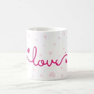 Caneca de Café com Padrão de Coração "Amor"
