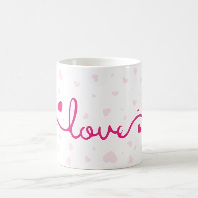 Caneca de Café com Padrão de Coração "Amor" (Centro)