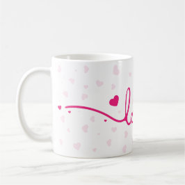 Caneca de Café com Padrão de Coração "Amor"