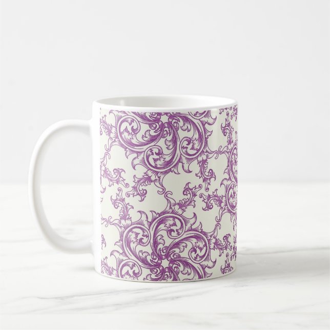 caneca de café com padrão de flor medieval (Esquerda)