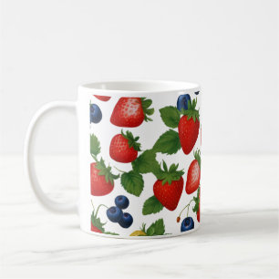 Caneca de café com padrão de fruta