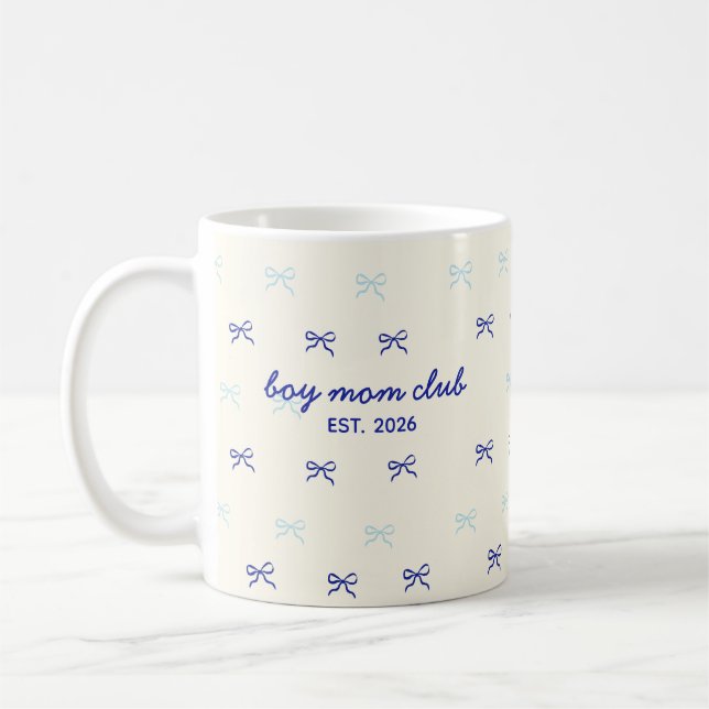 Caneca de café com padrão de laço e nome personali (Esquerda)