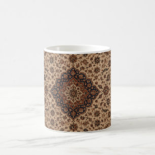 Caneca de Café com Padrão de Tapete Persa Vintage