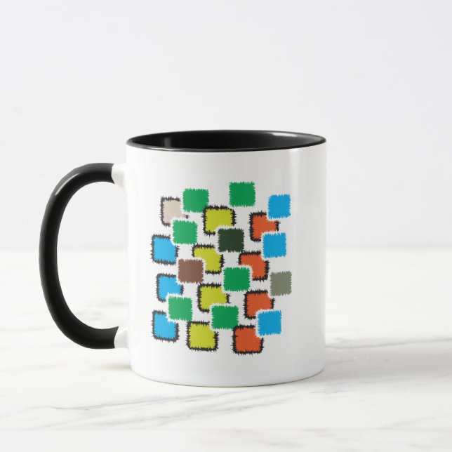 Caneca de Café com Padrão Geométrico Abstrato Mode (Esquerda)