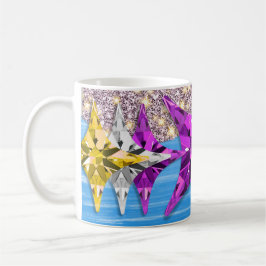 Caneca de Café com Padrão Geométrico de Estrela Co