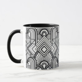 Caneca de Café com Padrão Geométrico Elegante