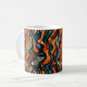 Caneca de Café com Padrão Tribal Africano