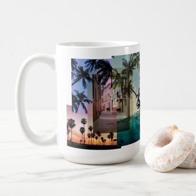 Caneca de café com palmeira (Com Donut)