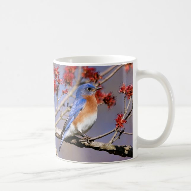 Caneca de Café com Pássaros Azuis III por BirdingC (Direita)