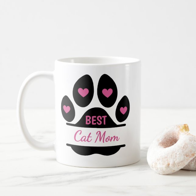 Caneca de Café com Pegada de Pata da Melhor Mãe de (Com Donut)