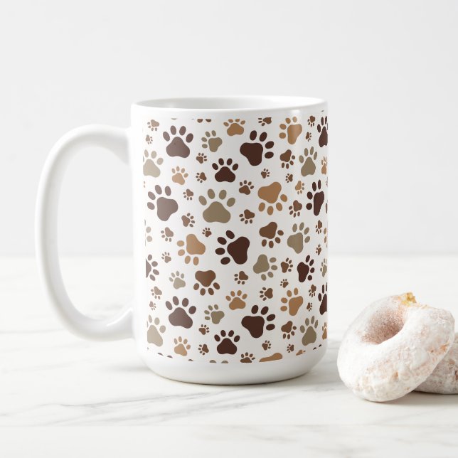 Caneca de café com pegada de pata lamacenta (Com Donut)