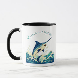 Caneca de Café com Peixe-Espada Saltitante Fofa