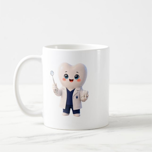 Caneca de Café com Personagem de Dente Adorável do (Esquerda)