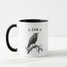 Caneca de Café com Piada de Corvo Corvo F-Caw-F En