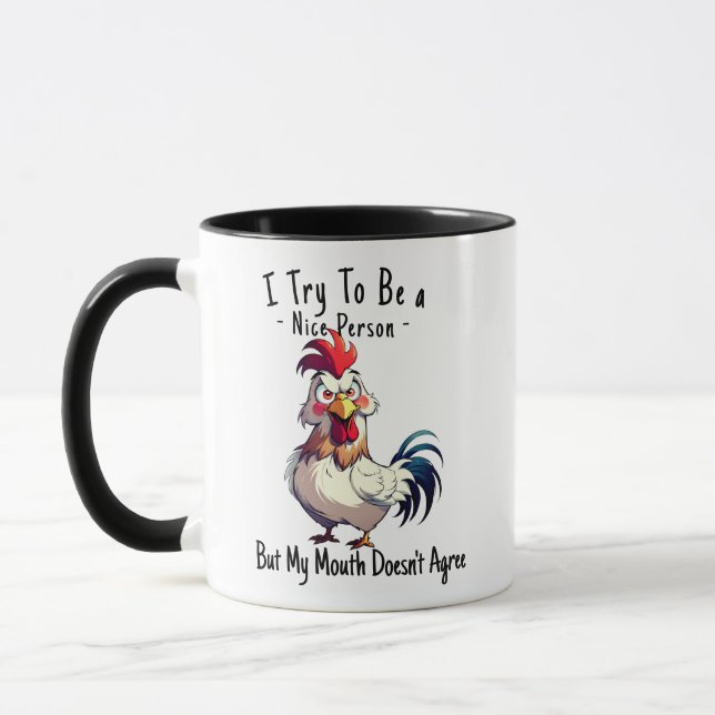Caneca de Café com Piada Sarcástica de Galo Engraç (Esquerda)