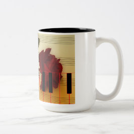 Caneca de café com piano