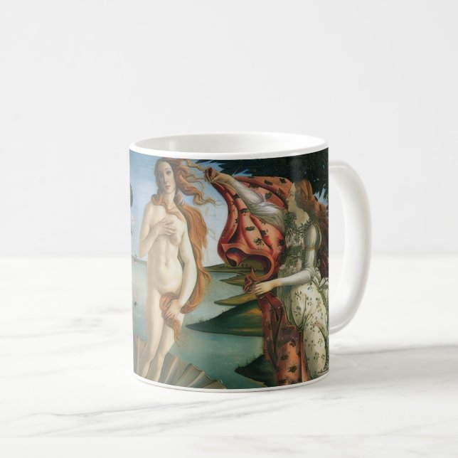 Caneca de café com pintura de Botticellis Venus (Frente Esquerda)