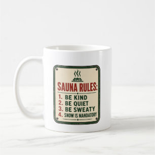 Caneca de Café com Placas Antigas de Regras Divert