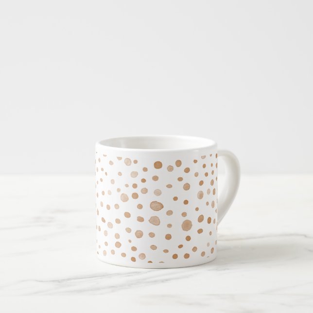 Caneca de Café com Pontos de Aquarela Confete de F (Frente Esquerda)