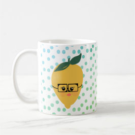 Caneca de Café com Pontos de Limão de Verão em Des