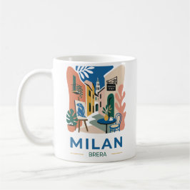Caneca de Café com Poster de Viagem da Arte de Mil