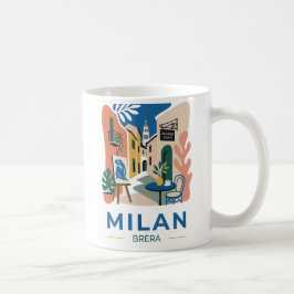 Caneca de Café com Poster de Viagem da Arte de Mil