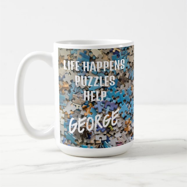 Caneca de Café com Puzzles Divertidos da Vida (Esquerda)
