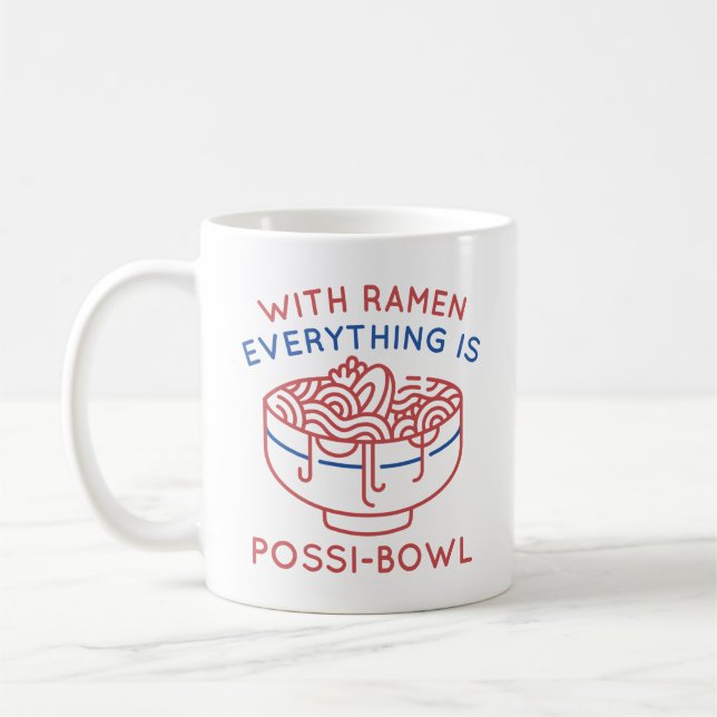 Caneca De Café Com Ramen Tudo é Possi-Tigela (Esquerda)