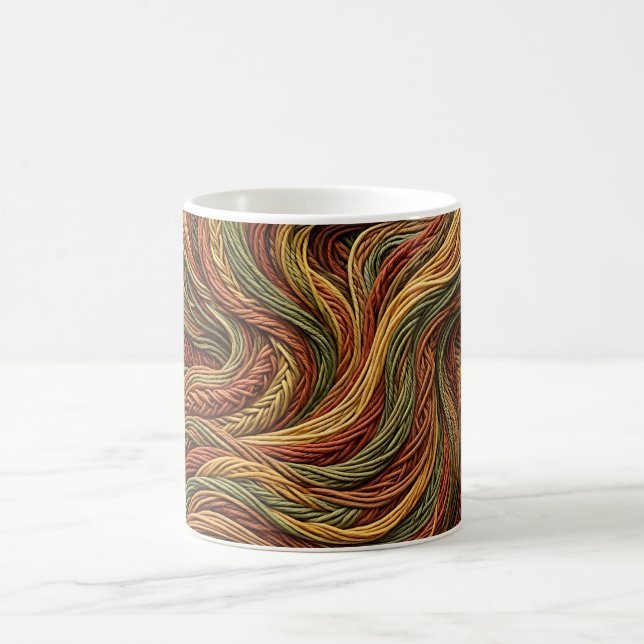 Caneca de Café com Redemoinho de Fumaça Abstrata e (Centro)