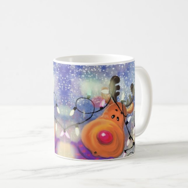 Caneca de Café com Rena (Frente Esquerda)