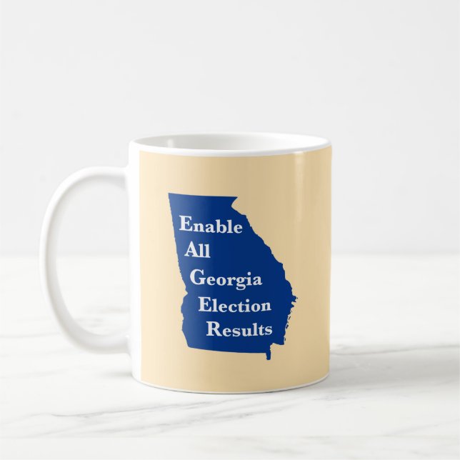 Caneca de Café com Resultados da Eleição na Geórgi (Esquerda)