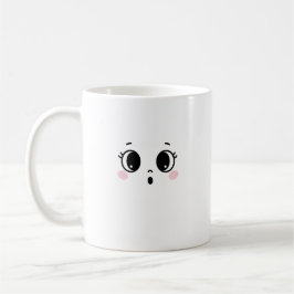 Caneca de Café com Rosto Anime Surpreso Fofo