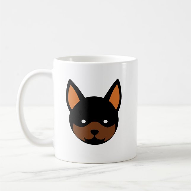 Caneca de Café com Rosto de Cachorro Chibi Fofo (Esquerda)