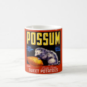 Caneca de café com rótulo de Possum