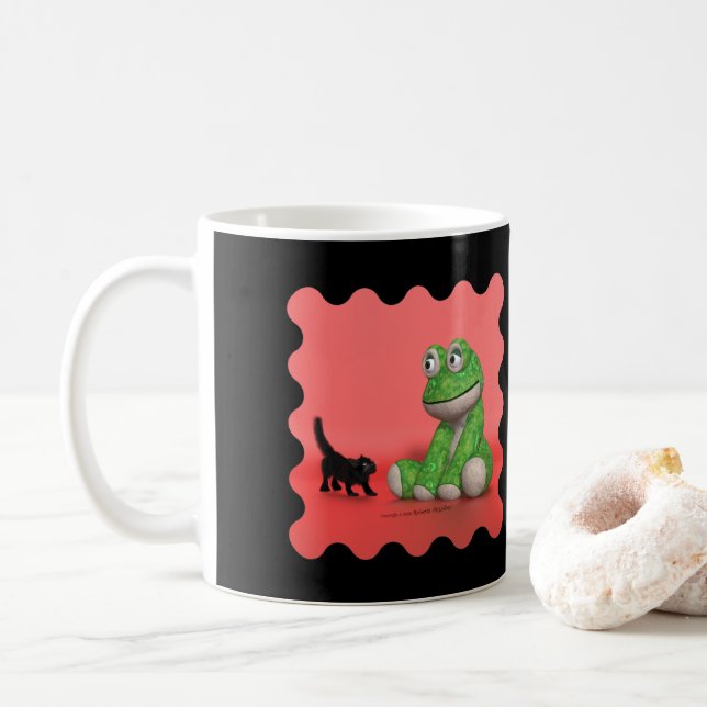 Caneca de café com sapo de pelúcia (Com Donut)
