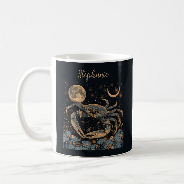 Caneca de Café com Signo de Câncer do Zodíaco (Esquerda)