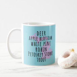 Caneca de Café com Símbolos do Estado de Michigan 