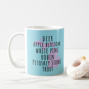 Caneca de Café com Símbolos do Estado de Michigan 