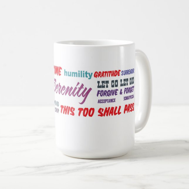 caneca de café com slogans de recuperação de 12 pa (Frente Esquerda)