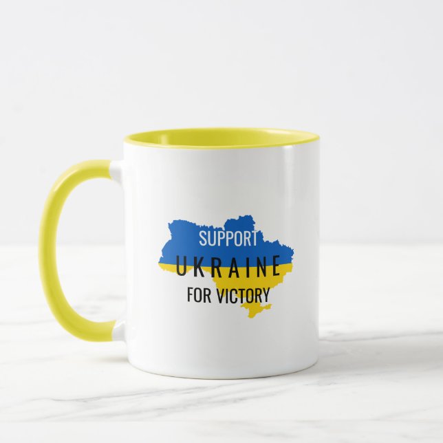 Caneca de café com sobreposição de Apoio à Ucrânia (Esquerda)
